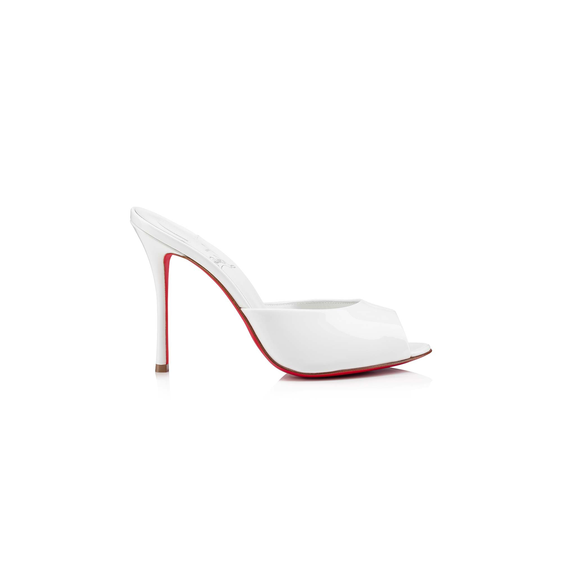 Ch**an louboutin me dolly 100 mm mules-patent calf leather-bianco-women 1221318w302
